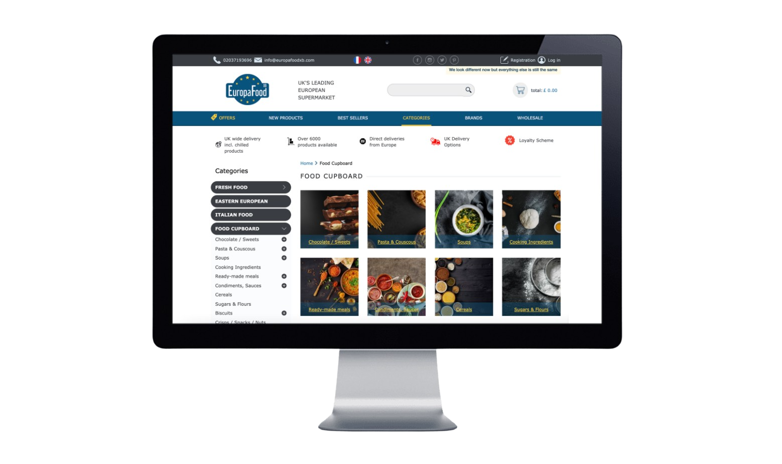 europafood ecommerce site homepage