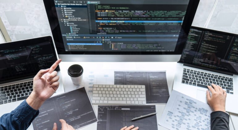 professional team programmer working