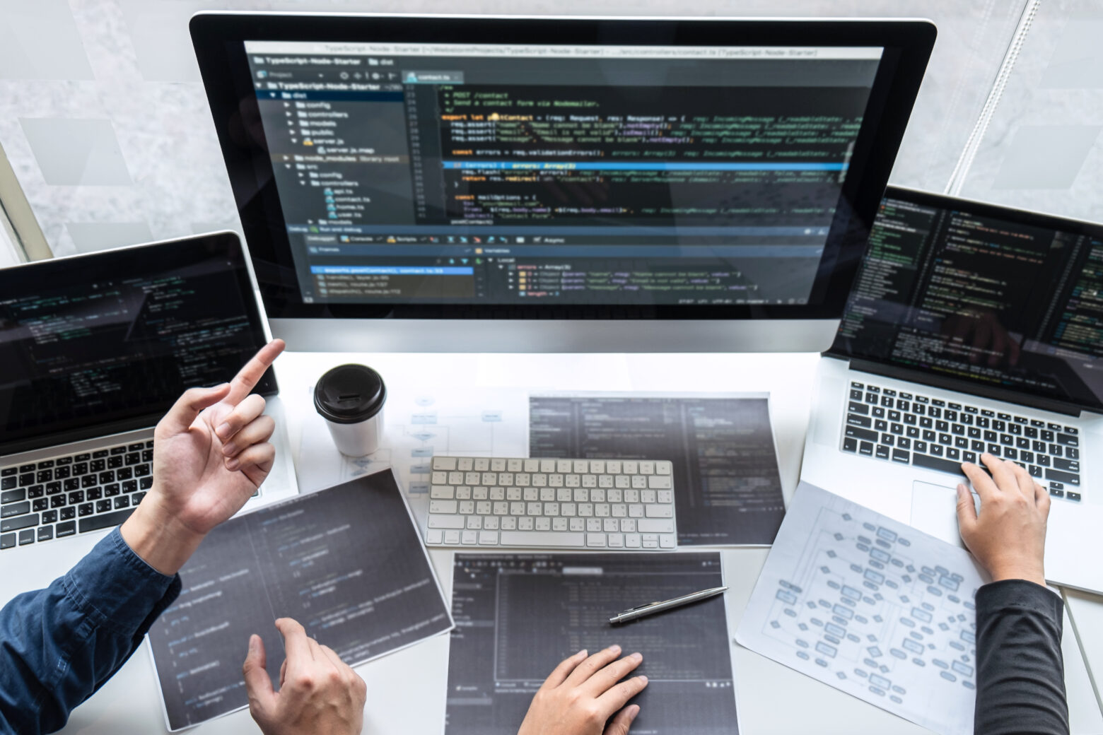 professional team programmer working