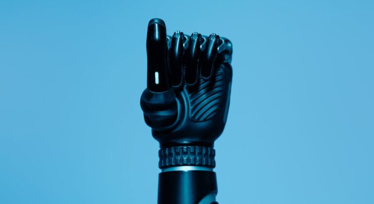 black robotic hand