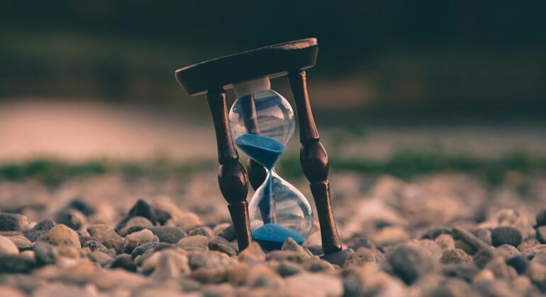 sand clock on the beach