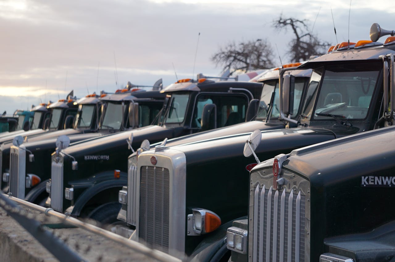 cargo trucks side by side