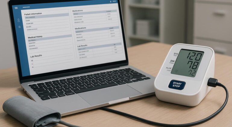 medical device connected to a computer