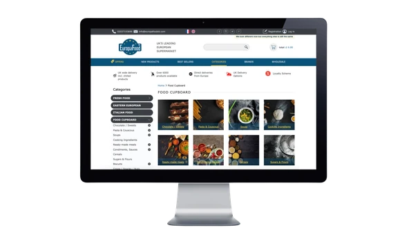 europafood ecommerce site homepage
