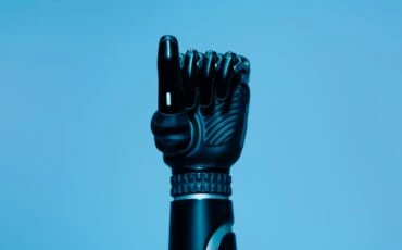black robotic hand