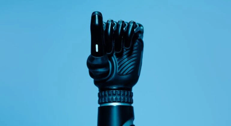 black robotic hand