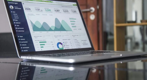 data visualization dashboard laptop