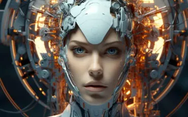female robot head