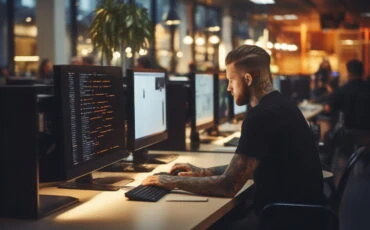 software developer writing a code