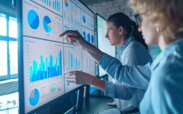 women using data visualization dashboards