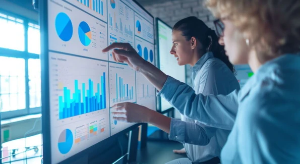 women using data visualization dashboards