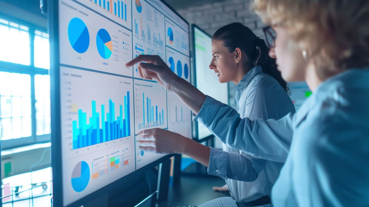 women using data visualization dashboards