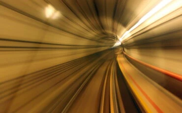 at high speed in the tunnel