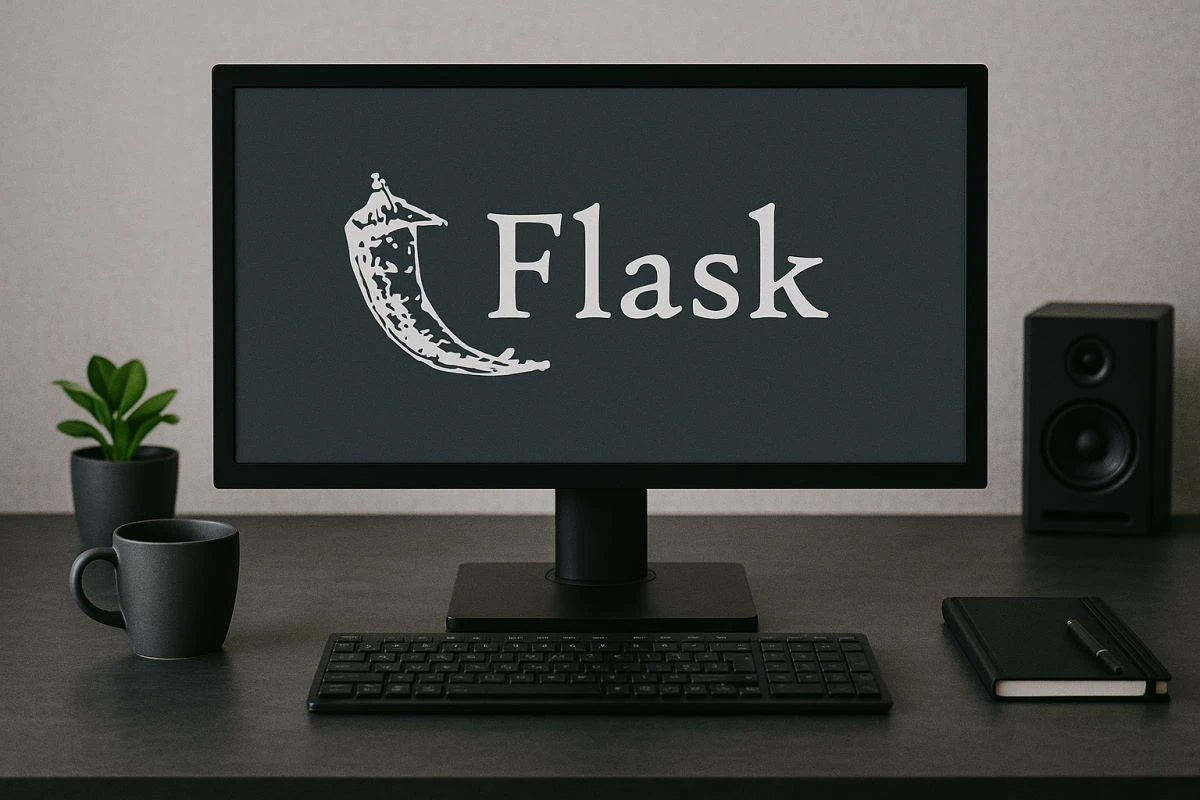 flask logo on desktop