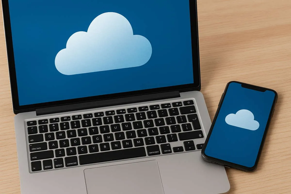 cloud app on laptop display