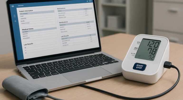 medical device connected to a computer