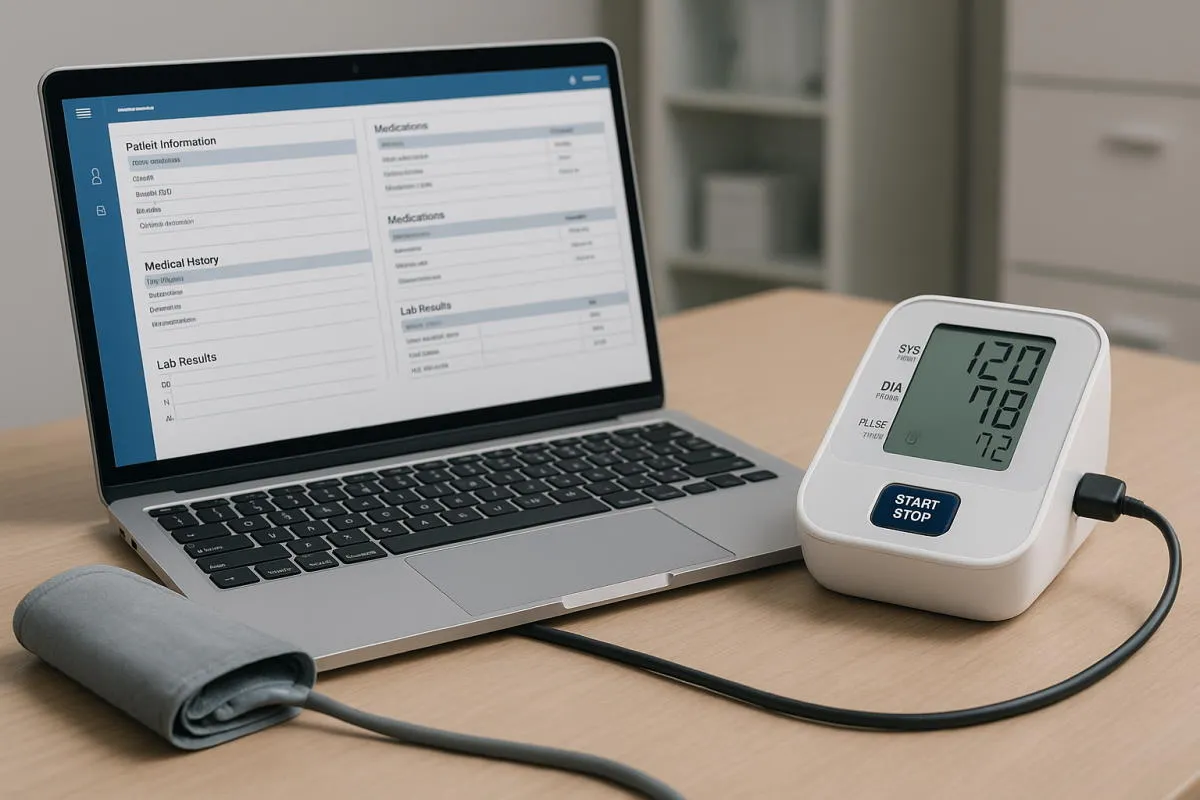 medical device connected to a computer