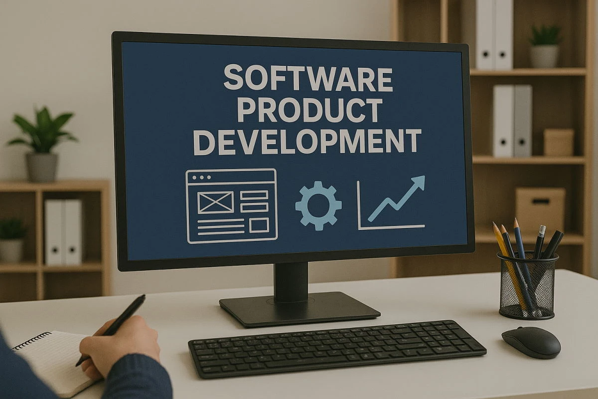 software product on laptop