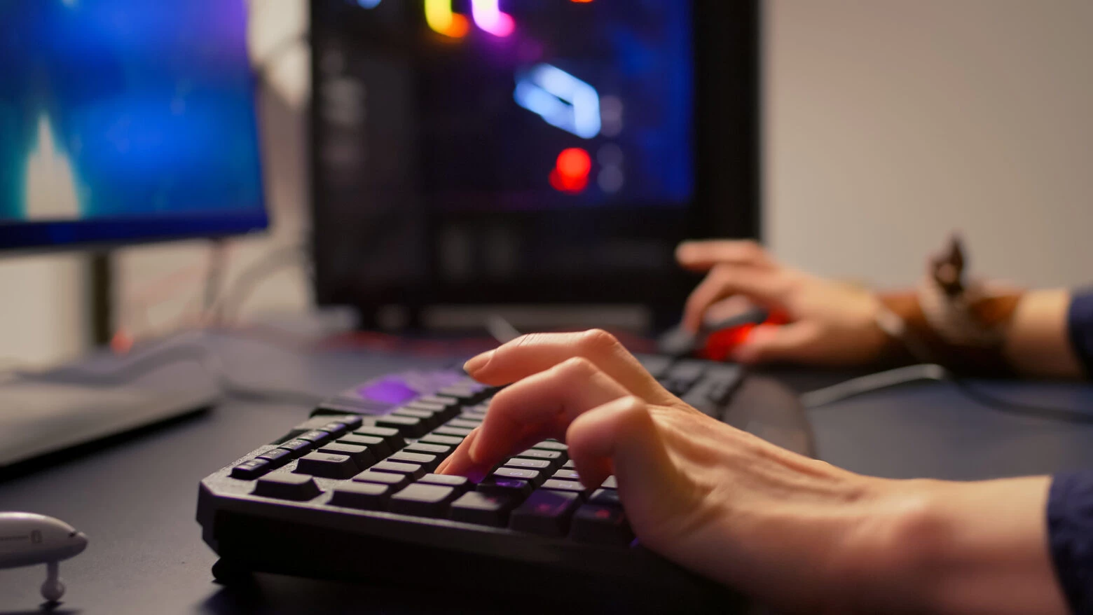 typing on a keyboard